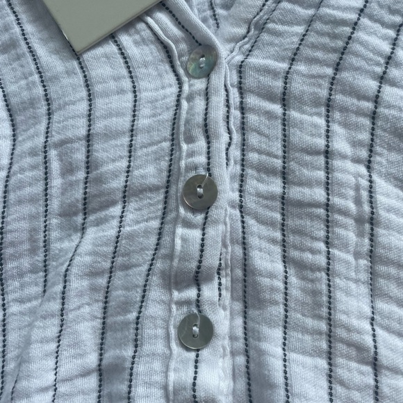Joie White Striped Flutter Sleeve Top, 3X - Picture 8 of 10